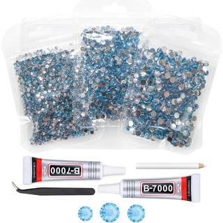 qiipii lyseblå krystalharpiks rhinestones w b7000 smykkelim til bedazzling håndværk himmelblå flatback sten 3mm 4 mm 5mm diamants krystaller perl