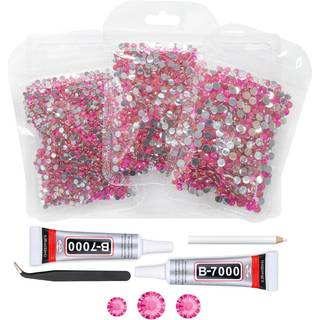 qiipii rose lyserød krystalharpiks rhinestones w b7000 smykkelim til bedazzling håndværk let varmt lyserød fladsten