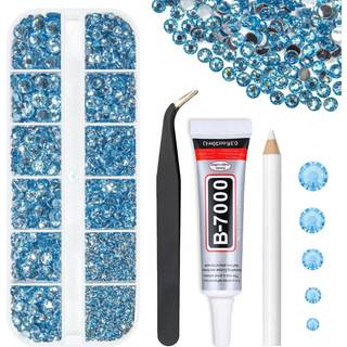 qiipii lyseblå krystalharpiks rhinestones w b7000 smykkelim til bedazzling håndværk 2 mm 3 mm 4 mm 5 mm 6mm himmelblå fladback sten diamanter kry