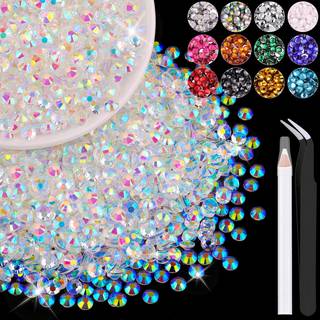4000pcs 4 mm harpiks gelé rhinestones i bulk (gennemsigtig ab) bedazzling fladback krystaller rhinestones til håndværk af diy negle dekoration pe