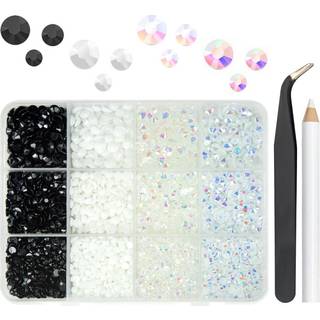 qiipii ren sort hvid gel? harpiks rhinestones til udformning af 3 mm 4mm 5mm fladback gennemsigtige hvide ab sten bulk no-hotfix harpiks perler d