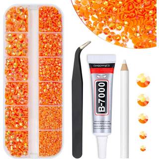 qiipii orange ab harpiks rhinestones w b7000 smykkelim til bedazzling håndværk fladback gelé sten ss6 ss10 ss16 ss20 ss30 diamants perle charms f