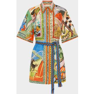AlÃ©mais Lucky Pace printed linen shirt dress - multicoloured - M