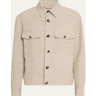 Loro Piana Clem linen and silk canvas blouson - beige - EU 48
