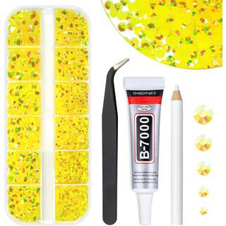 qiipii citron gul ab harpiks rhinestones w b7000 smykkelim til bedazzling håndværk 2mm-6mm citrin fladback gelé sten diamanter perler charme fors