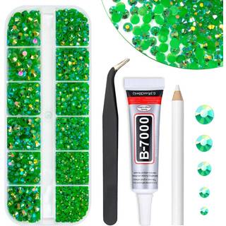 qiipii grøn ab harpiks rhinestones w b7000 smykkelim til bedazzling håndværk 2mm 3mm 4mm 5 mm 6mm fladback gelé sten diamanter perler charme fors