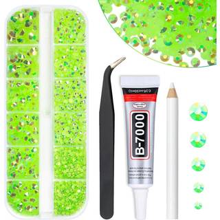 qiipii peridot ab harpiks rhinestones w b7000 smykkelim til bedazzling håndværk 2 mm 3 mm 4 mm 5 mm 6mm frisk grøn fladback gelé sten diamanter p