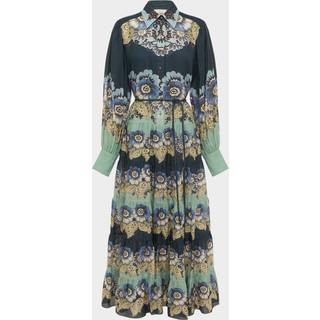 AlÃ©mais Madalena floral ramie shirt dress - blue - M