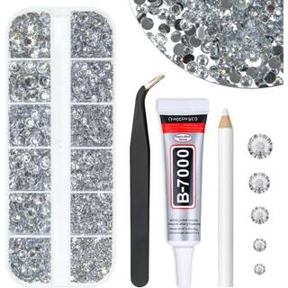 qiipii krystalklar harpiks rhinestones w b7000 smykkelim til bedazzling håndværk hvid fladback harpiks sten 2mm 3 mm 4 mm 5 mm 6mm diamanter krys
