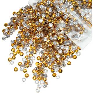qiipii 1550 pcs 5 mm gylden gul harpiks rhinestones guld gul fladback gel? harpiksten sten bulk ss20 diamanter perler charme forsyninger til negl