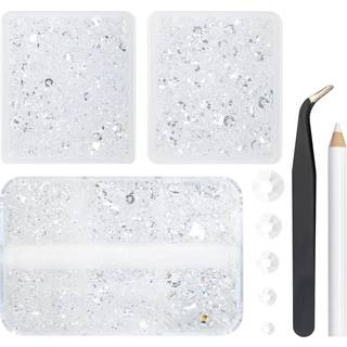 qiipii 3 kasser 5070 stk gennemsigtige klare harpiks rhinestones til håndværk af klar hvid flad gelé sten 2mm 3mm 4 mm 5 mm 6mm ikke-hotfix perle