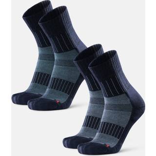 MERINO WOOL RUNNING SOCKS - Navy Blue/Turquoise | Navy Blue/Light Blue / 43-47 / 2-Pack