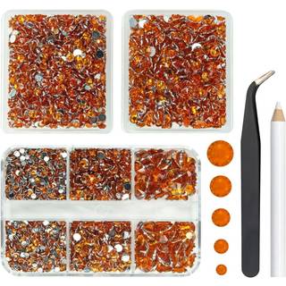 qiipii 3 kasser 5070 stk orange harpiks rhinestones krystal topaz orange harpiks rhinestones krystaller diamanter 2mm-6mm ikke-hotfix perler sten