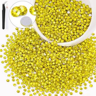 3000pcs SS12/3MM Crystal Rhinestones (citron gul) bedazzling fladback glas rhinestones til håndværk DIY negle kunst makeup dekoration perler diom