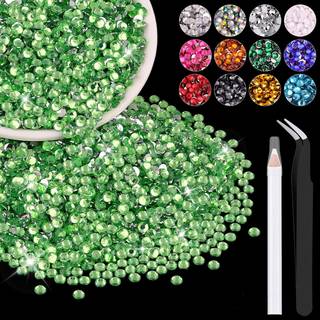 5000pcs 3 mm harpiks rhinestones i bulk (lysegrøn) bedazzling fladback krystaller til håndværk DIY negle dekoration perler charme til tumbler sko