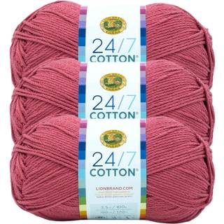 Lejonmärke dygnet runt bomullsgarn för stickning av virkning och hantverk terrakotta 3 -pack