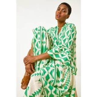 Roman Roman Tryk Tiered Midi Smock Kjole