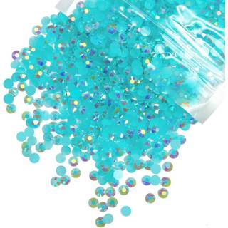 qiipii 2700pcs 4 mm akvamarin ab harpiks rhinestones s? bl? fladback gel? sten bulk ss16 vand bl? diamanter perler charme forsyninger til negle a
