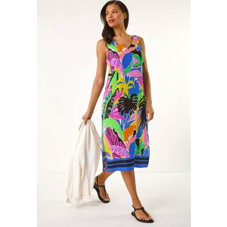 Roman Roman Multi Tropical Midi Shirt Dress