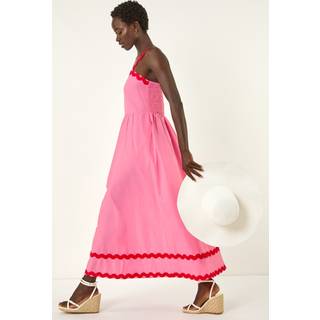 Roman Contrast Ric Rac 100% Bomuld Midi Kjole38