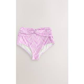 Next Lilac Purple Zigzag Print Midi Waist Bikini Bottoms