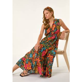 Roman Blomster Shirred Maxikjole48