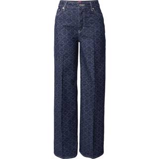 Jeans med superbrede ben i denim med lasertrykt monogram