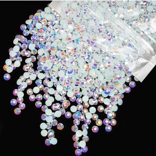 qiipii 1550stk 5 mm hvid ab harpiks rhinestones fladback gel? harpiksten sten bulk ss20 diamanter perler juveler charme forsyninger til negle ans