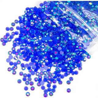 qiipii 620pcs 6mm kongebl? ab harpiks rhinestones m?rkebl? ab flatback gel? harpiksten sten bulk ss30 ikke-hotfix diamanter perler charme til neg