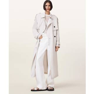 All Saints AllSaints White Linnie Black Lightweight Trench Coat