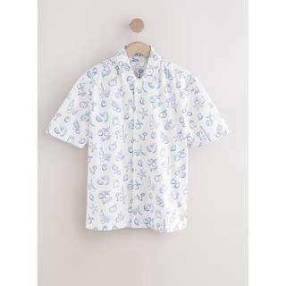 Next White Lemon Printed Short Sleeve Shirt - 4X-Large