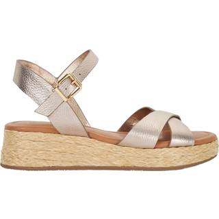 Dune London Dune London Gold Wide Fit Littleton Cross Strap Rope Flatform Sandals