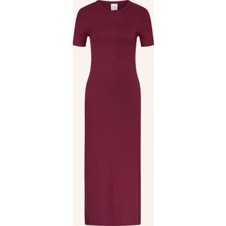 Modal Stretch Rib Midi Dress - Red - XL