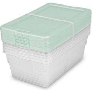 Sterilit 30 Pack Stackable Storage Bin With Lid Clear Plastic Design 6 Quart