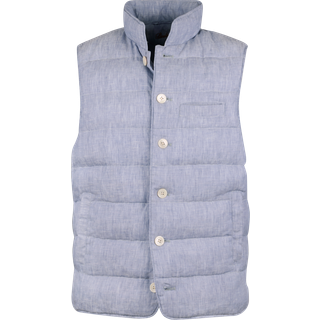 Stenströms Blå Vatteret vest i hør | Herre |Jakker & Blazere |Veste | Størrelse: L | Blå | Solid | Ærmeløs