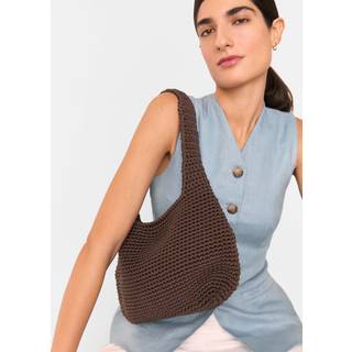 Whistles Whistles Brown Adaline Crochet Shoulder Bag