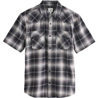 Next Black & White Short Sleeve Check Twin Pocket Western 100% Cotton Shirt