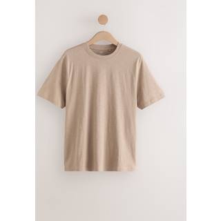 Next Neutral 100% Cotton Short Sleeve Slub T-Shirt