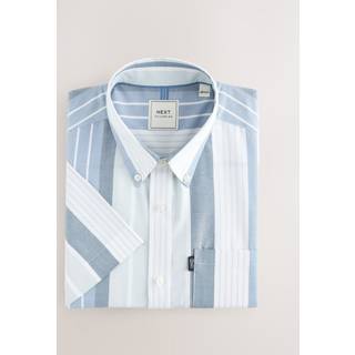 Next Kortærmet Med Button Down Krave Stribet Easy Iron Oxford Skjorter