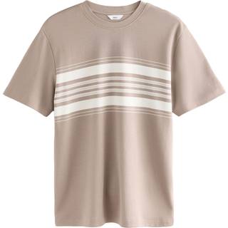 Next Neutral 100% Cotton Smart Colour Block T-Shirt