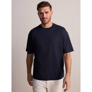 Next Navy Premium Supima Cotton Heavyweight Signature Crew Neck T-Shirt