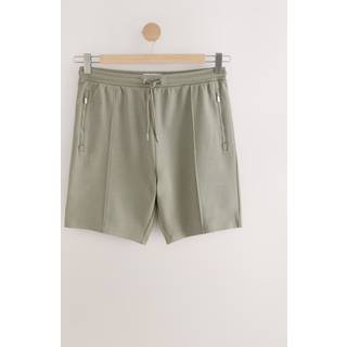 Next Khaki Green Pintuck Zip Pocket Jersey Shorts