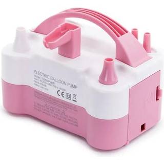 Elektrisk Ballonpumpe Hvid Pink – Auto-Tryk 2 Udgange Hurtig Festklar Balloner