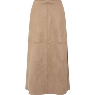 Lts Tall Tan Brown Suedette Aline Midi Skirt 20 Lts | Tall Women's Midi Skirts