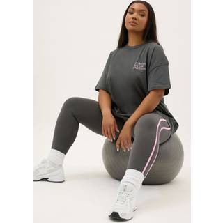 Yours Curve Yours Curve Grey Side Stripe Leggings