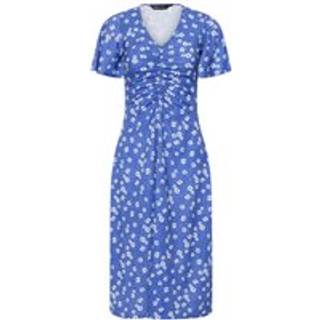 M & Co M & Co Blue Petite Flutter Sleeve Dress - EU 44 Petite (UK 16 P)