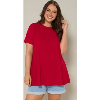 Yours Curve Yours Curve Red Ribbed Swing T-Shirt