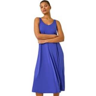 Roman Roman Blue Strappy Jersey Midi Dress