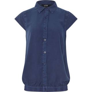Lts Tall Navy Blue Acid Wash Grown Sleeve Shirt 18 Lts | Tall Women's Shirts & Blouses