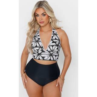 Yours Curve Yours Curve Black Plunge Bikini Top